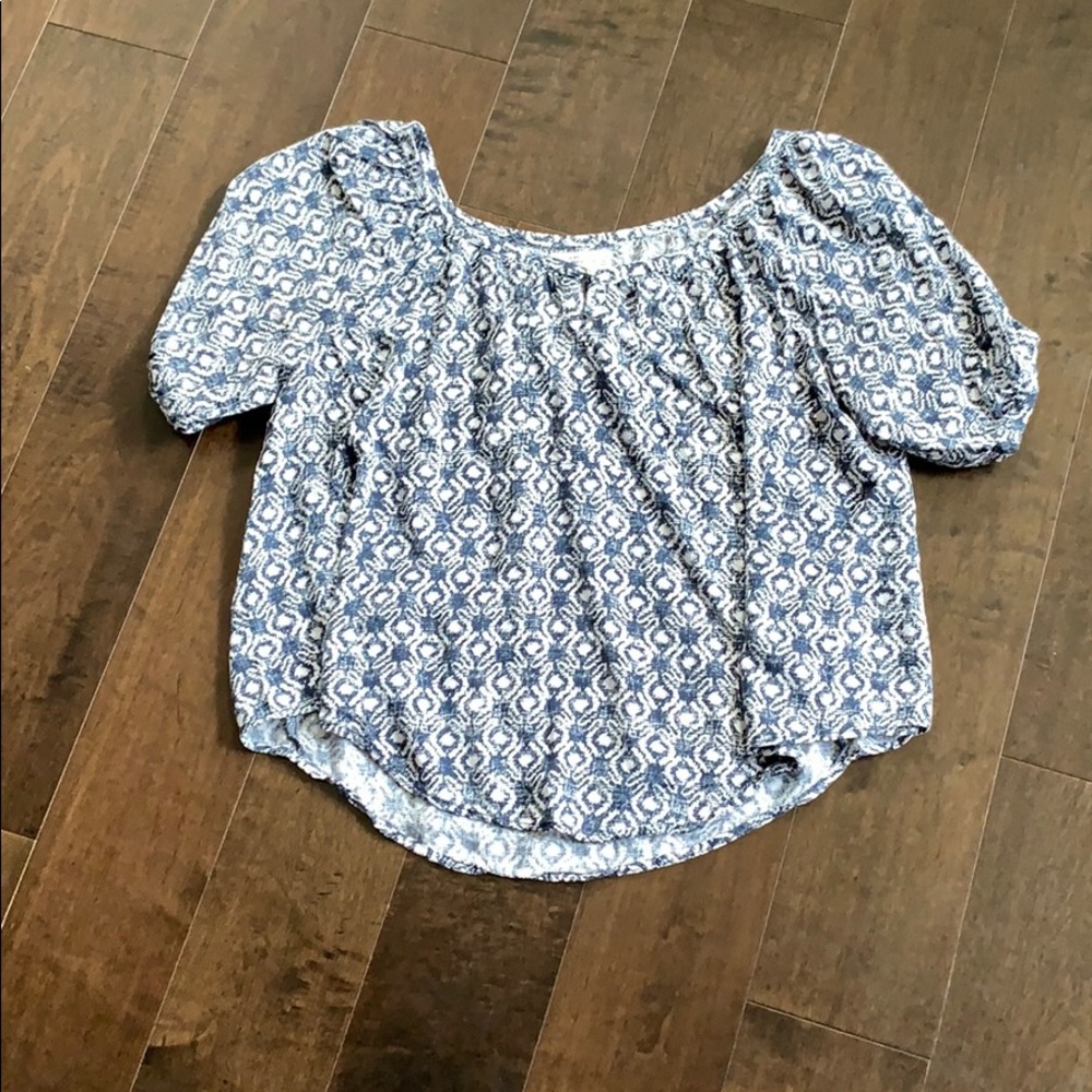 Blue peasant top